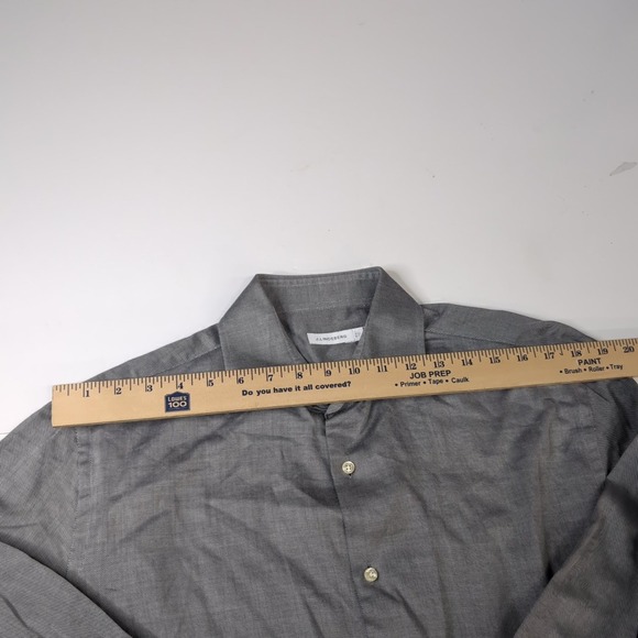 J. Lindeberg GrayButton Shirt Mens Size 17 43‎ Long Sleeve - Picture 4 of 7